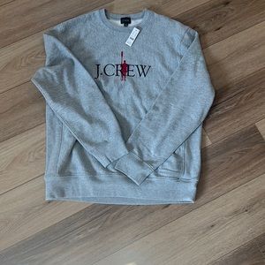J. Crew Fleece Embroidered Sweatshirt